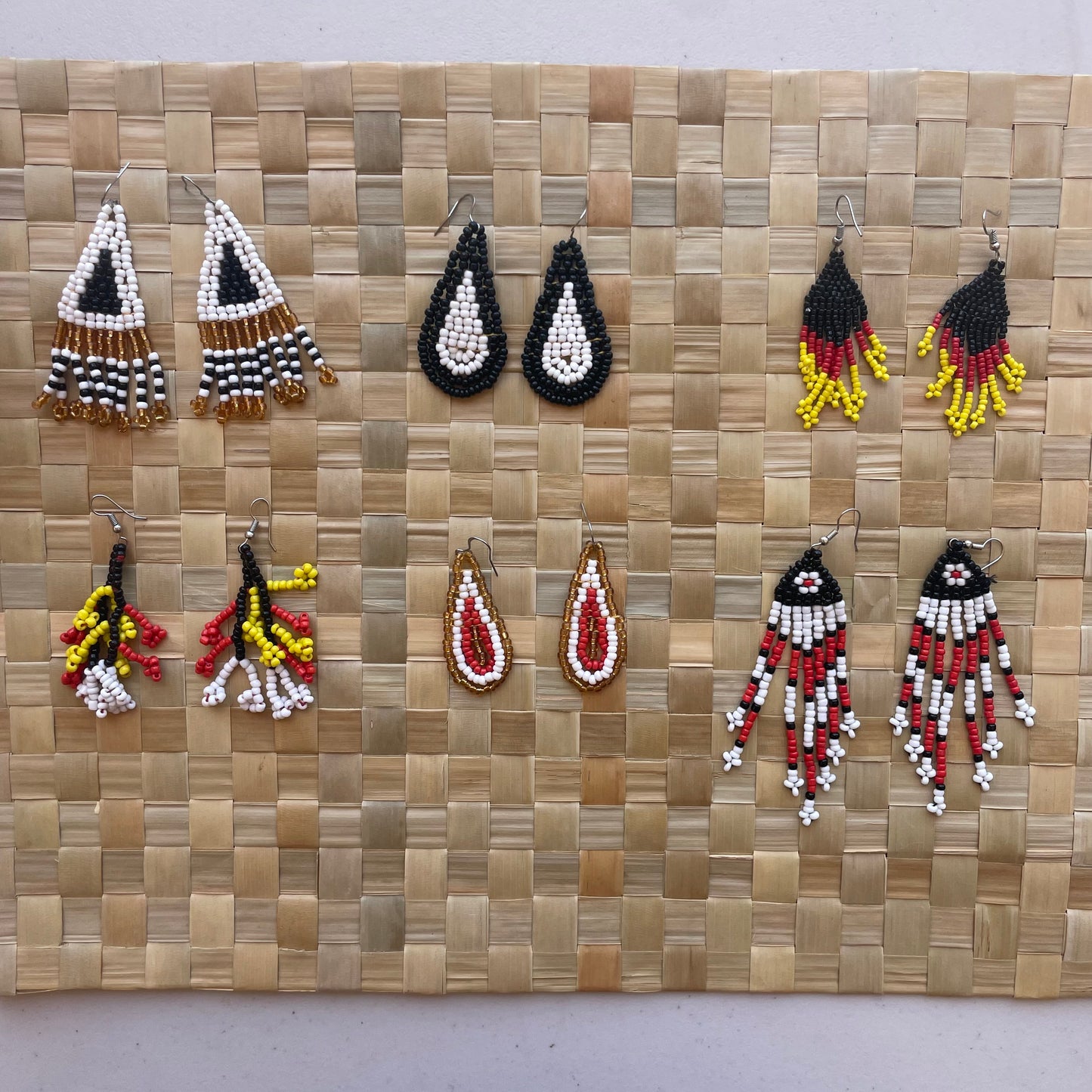 Bead Earrings (Coral)